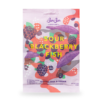 Sour Blackberry Fish - Swedish Candy 5.2oz (150g)