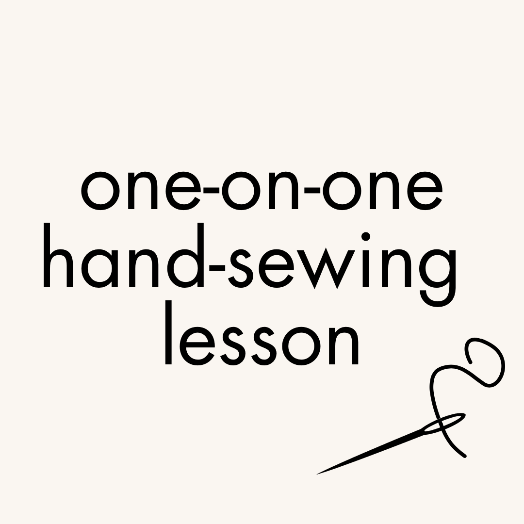 One-on-one hand-sewing lesson